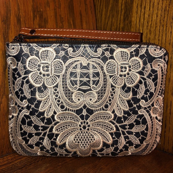 Patricia Nash Handbags - Patricia Nash-Croched Lace-Denim Cassini Wristlet